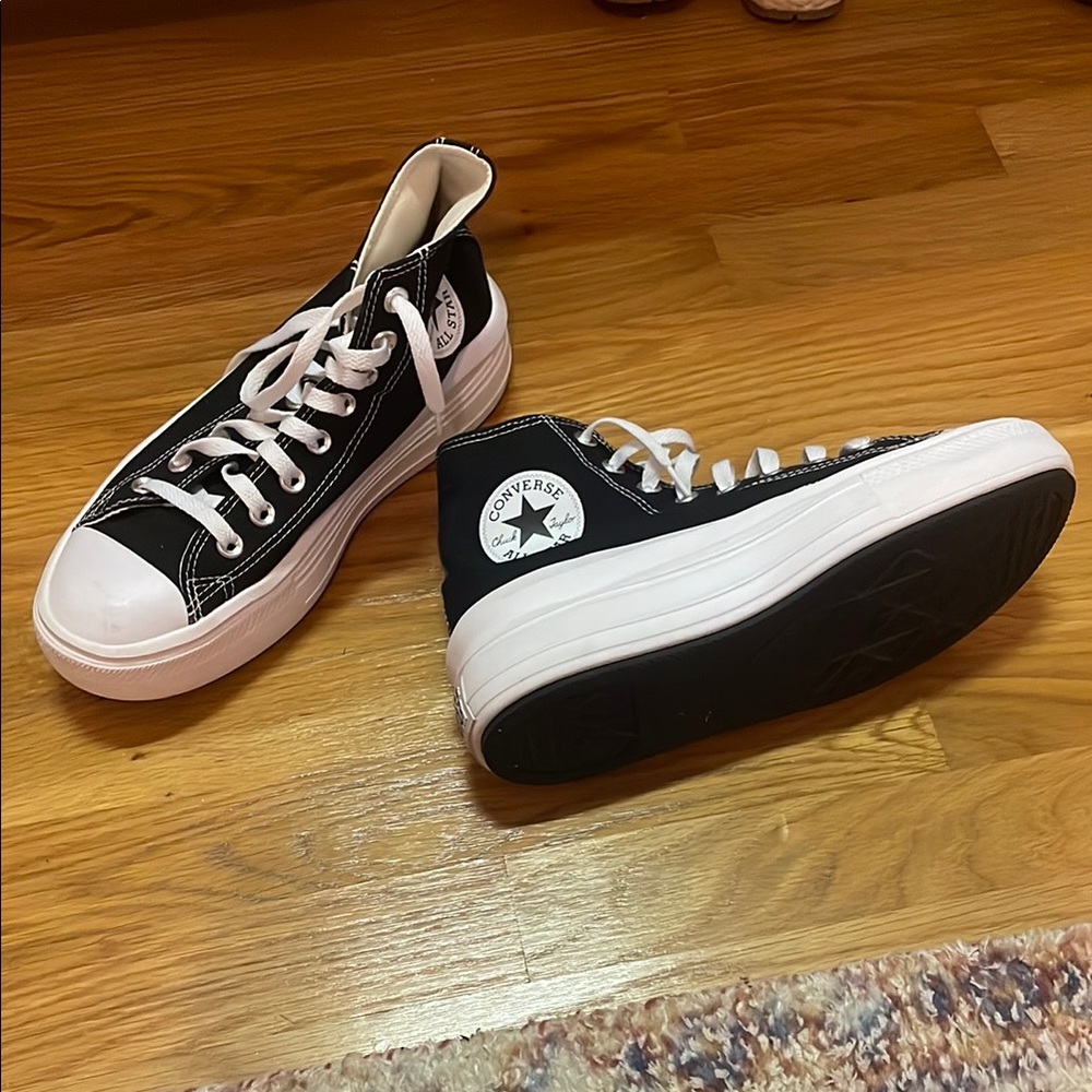 Converse Black and White Platform Sneakers